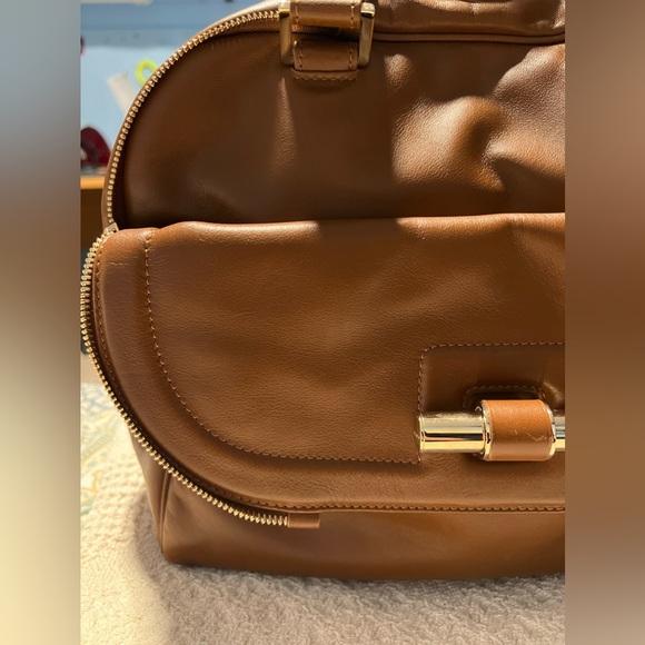 JIMMY CHOO Justine Handbag/Tote Brown/Tan Leather Shoulder Bag - Picture 7 of 16